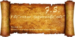 Fürster Seherezádé névjegykártya